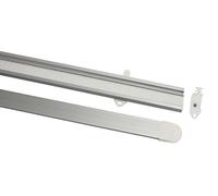 (TG. 1.3x60x0.1 cm) Gardinia 10010971 Binario per Tenda, Metallo, Argento, 1.3x6