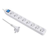 (TG. 1,5 m) Electraline - Ciabatta multipresa a 8 prese con interruttore, cavo 1