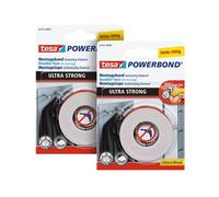 (TG. 1,5 m x 19 mm) Tesa Powerbond Ultra Strong - Nastro di Montaggio Doppio e E