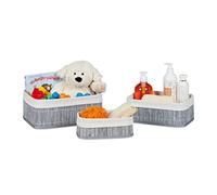 (TG. 1,6, 3,4 & 6 litri) Relaxdays Cestino Portaoggetti, Pratico Set da 3, Foder
