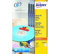 (TG. 1) Avery, 50 etichette (25 fogli x 2), colore: Bianco - NUOVO
