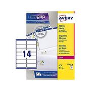 (TG. 1) Avery Zweckform Etichette indirizzi, 14 su ogni foglio da 99,1 x 38,1 mm