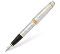 (TG. 1) Cross 949201 - Penne lucidato in Cromo/Oro, inchiostro nero - NUOVO