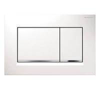 (TG. 1) Geberit 115883KJ1 Sigma 30 Placca di comando, Cromato lucido, Bianco, 24