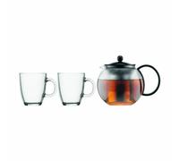 (TG. 1 l + 2 x 0.35 ml) Bodum Assam - Set con teiera da 1 l, filtro e pressa in