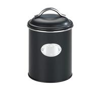 (TG. 1 L) Wenko Barattolo portaoggetti Nero 1 litro, barattolo salvafreschezza,