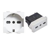 (TG. 1 pezzo) Bticino SAM5440/16F Matix Presa Bipasso, Standard Tedesco, Bianco