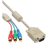(TG. 1 pezzo) InLine 20615 Cavo VGA RGB, 5X RCA Maschio a Sub-D 15Pin Maschio, 2