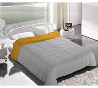 (TG. 1 Posto) Italian Bed Linen Piumino Estivo, Microfibra, Ocra/Grigio Chiaro,
