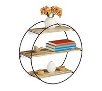 (TG. 1 pz.) Relaxdays 10028927 Mensole da Muro Design, Rotonda da Parete, Metall