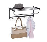 (TG. 1 pz.) Relaxdays Attaccapanni da Muro con Ripiano, Mensola Portaoggetti con