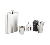 (TG. 1 pz.) Relaxdays Fiaschetta, Set in Acciaio 7 Accessori, Borraccia da Tasch