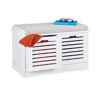 (TG. 1 pz.) Relaxdays Panca con Contenitore, 2 Cassetti, Stile Rustico, Cassapan