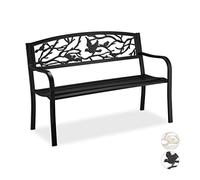 (TG. 1 pz.) Relaxdays Panchetta Balcone Panca da Giardino, con Volatili Decorati