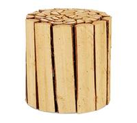 (TG. 1 pz.) Relaxdays Portavaso, Legno, Rotondo, Naturale, per Vasi con Piante &