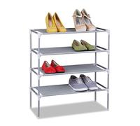 (TG. 1 pz.) Relaxdays Scarpiera di Stoffa con Sistema ad Incastro, a 4 Livelli,