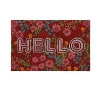 (TG. 1 pz.) Relaxdays Zerbino in Fibre di Cocco, con Scritta Hello e Motivi Flor
