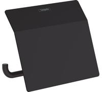 (TG. 1 rotolo) hansgrohe AddStoris Porta rotolo con copertura, nero opaco, 41753