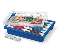 Staedtler - Matita colorata Noris Colour, elevata resistenza alla rottura, forma triangolare, superficie ergonomica morbida, set con 288 matite in 12 colori e 6 temperamatite, set di classe, 187 G288