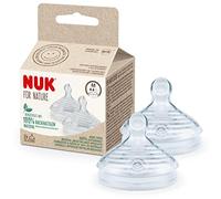 (TG. 1 unit (Confezione da 2)) NUK Tettarelle di ricambio per biberon Nature |