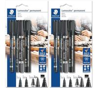 (TG. 1 unit (Confezione da 2)) Staedtler Lumocolor - Pennarello indelebile, set