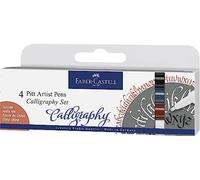 (TG. 1 unit (Confezione da 4)) Faber-Castell Bust.4 Pitt Artist Pen Calligraphy
