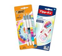 (TG. 1 unit (Confezione da 5)) BIC 4Colori Penne Multicolore a Sfera e Tipp-Ex