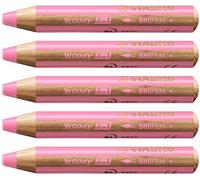 (TG. 1 unit (Confezione da 5)) Stabilo Matita colorata Multi-Funzione woody 3 i