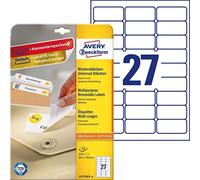 (TG. 10 Blatt) Avery Dennison Zweckform L4737REV Re-10-Etichette universali, 25