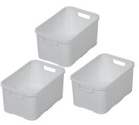 (TG. 10 l) BranQ - Set di 4 cestini per la casa, stile rattan, misura M, da 10 l