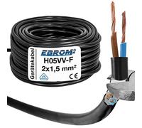 (TG. 10 m) Tubo flessibile rotondo in plastica, cavo LED H05VV-F 2 x 1,5 mm2 (mm