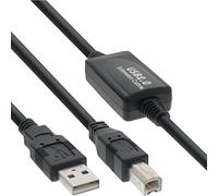 InLine 21000 Cavo USB 2.0, Attivo, Amplificatore Segnale Repeater, Type-A Maschio a Type-B Maschio, 10 m, Nero