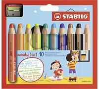 (TG. 10 pezzi) Matita colorata Multi-Funzione - STABILO woody 3 in 1 - Astuccio