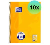 (TG. 10 pezzi) Oxford, quaderno scolastico forato, A4, 80 pagine Tipo 26 - a qua