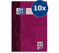 (TG. 10 pezzi) Oxford - Quaderno scuola in formato A4 con bordo, lineatura 22, c