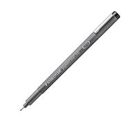 (TG. 10 pezzi) Staedtler pigment liner penna fineliner nero 0.6 mm - astuccio da