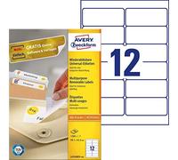 (TG. 100 fogli) Avery Zweckform L4743REV-100 - Etichette universali, 100 fogli,