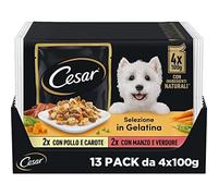 (TG. 100 g (Confezione da 52)) Cesar Le Delizie del Giorno Selezione in Gelatina