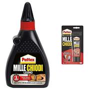 (TG. 100 g) Pattex Millechiodi Legno, Colla trasparente con presa a ventosa e no
