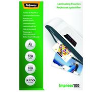 (TG. 100 my) Fellowes 5351002 Pouches Lucide Impress100, Formato A5, 100 Micron,