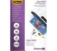 (TG. 100 my) Fellowes 5440001 Pouches Super Quick, Formato A4, 80 Micron, Confez