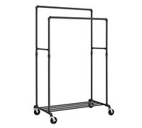 (TG. 100 x 146/162 x 59 cm (B x H x T)) SONGMICS Stand Appendiabiti a Doppia Bar