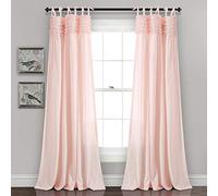 (TG. 101.6L x 213.4A cm (2 Pannelli)) Lydia Ruffle Window Curtain Panels Blush S