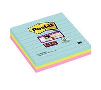 (TG. 101 x 101 mm) Post-it 6413 Super Sticky Foglietti a Righe, 70 Fogli, Confez