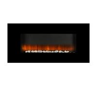 (TG. 105,5 cm) Classic Fire Riscaldatore a Parete, 2000W, Telecomando, Nero, dia