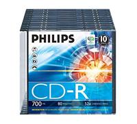 (TG. 10er SC) Philips CD-R 80MIN - Confezione da 10 - NUOVO