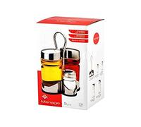 (TG. 10x10x23 cm) HOME 9374400 Oliera 4 Pezzi Vetro/Inox Utensili da Cucina, Ino