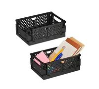 (TG. 10x25x26,5 cm) Relaxdays Scatola Portaoggetti, Set 2 Box da Scaffale, Bagno