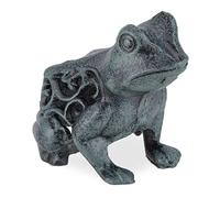 (TG. 10x8x11 cm) Relaxdays Rana Decorativa, Statua da Giardino, Figura in Ghisa,