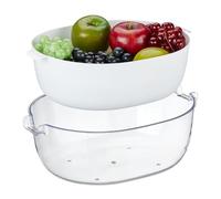 (TG. 11,5 x 33 x 25 cm) Relaxdays Scolapasta con Scodella, in Plastica, per Lava